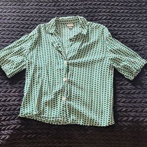 A New Day Green Crescent Print Shirt